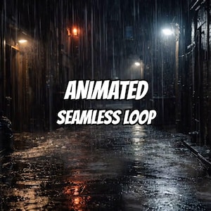 Rainy Neon City Street Animated Background for Lofi · 1080p MP4 image 1