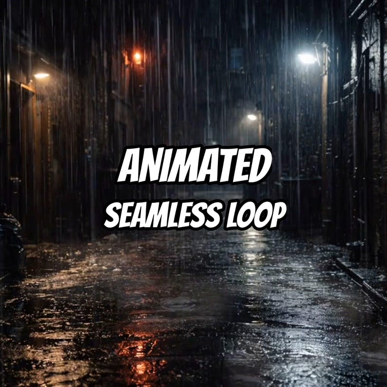Rainy Neon City Street Animated Background for Lofi · 1080p MP4 image 1