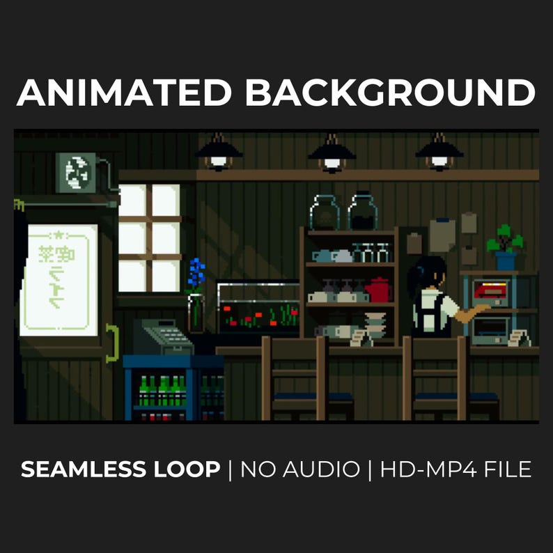 Pixel Art Cafe Animated Background | Lo-fi Cozy Restaurant Stream ...
