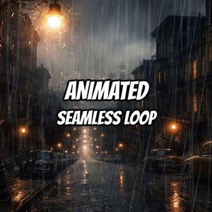 Fondo animado de una calle japonesa con café bajo la lluvia para Lofi · MP4 1080p imagen 1