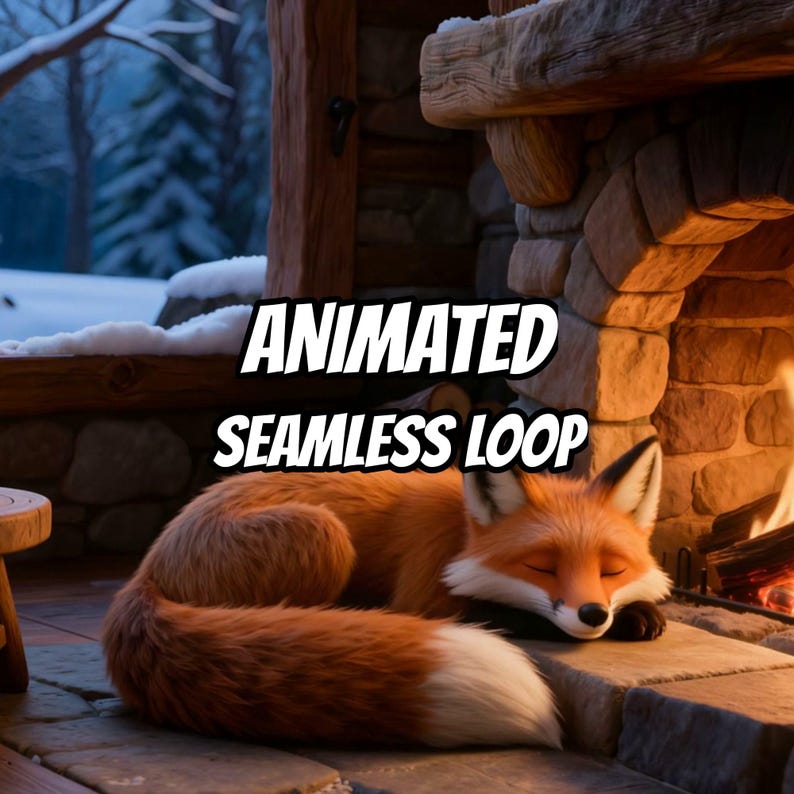 Warm Fireplace Snowy Window Animated Wallpaper for Study Sessions · 1080p MP4 image 1