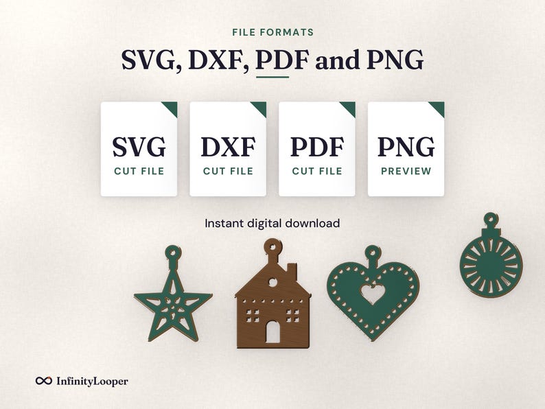 Christmas Ornament SVG Laser Cut Files, image 5