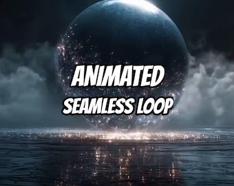 Leuchtende kosmische Kugel auf reflektierender Oberfläche – animierter Hintergrund für Twitch-Streams · 1080p MP4