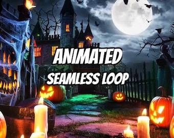 Spooky Moonlit Castle Animated Background for VTuber · 4K + 1080p MP4