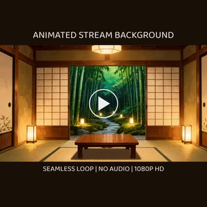 Japanese Bamboo Forest Room Animated Backdrop for Streaming · 4K + 1080p MP4 image 1