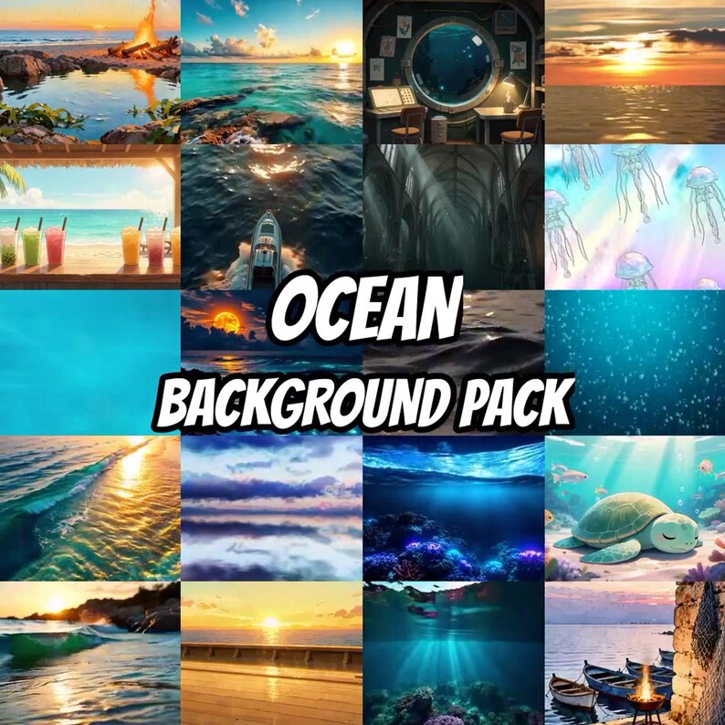 Golden Hour Beach Campfire Tidepool Animated Background for Streamers · 1080p MP4 image 4