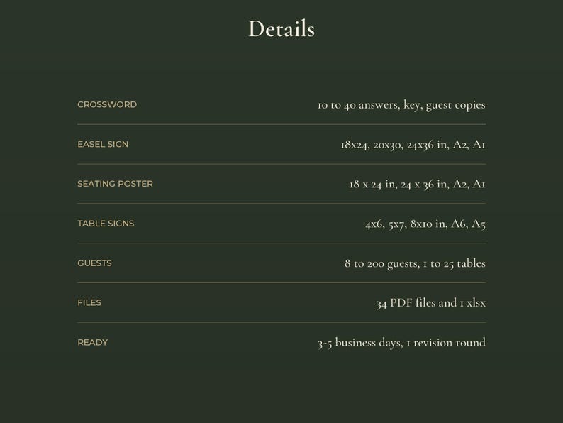 Wedding Seating Chart and Crossword Sign Bundle, image 13