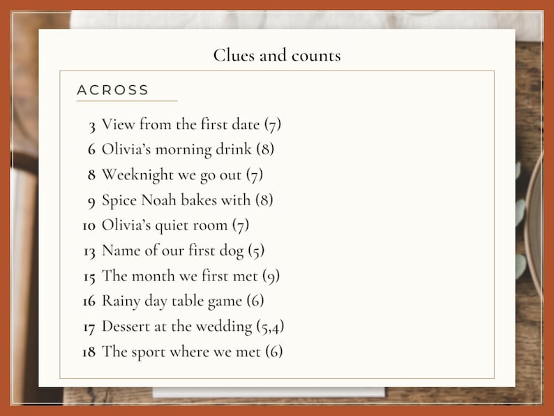 Wedding Crossword Sign, image 6