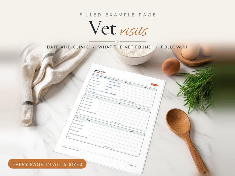 Cat Health Record Printable PDF, image 4