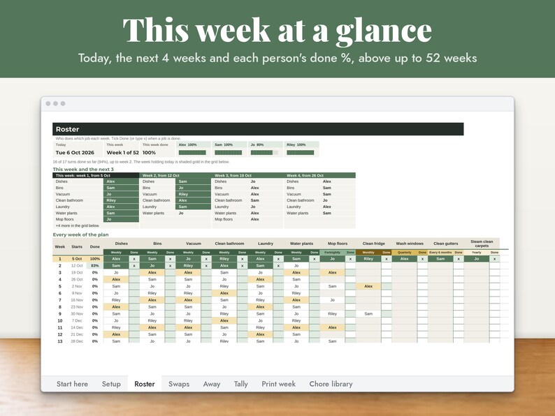 Cleaning Schedule Spreadsheet, image 8