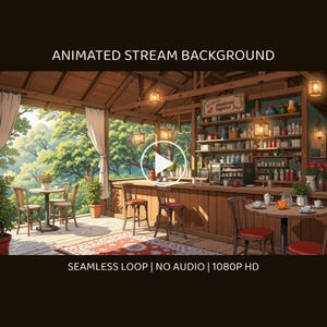 雨林の小屋の寝室のアニメーション背景（ローファイビデオ用） · 1080p MP4