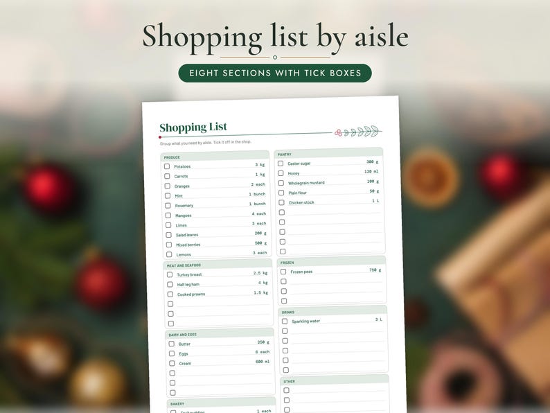 Christmas Dinner Planner Printable, image 9