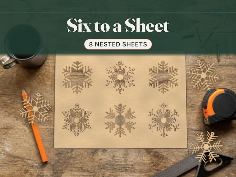 Snowflake Ornament SVG Laser Cut Files, image 6