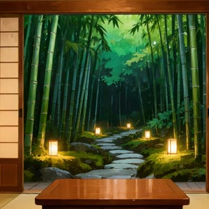 Japanese Bamboo Forest Room Animated Backdrop for Streaming · 4K + 1080p MP4 image 2