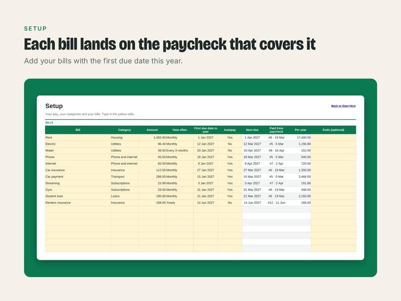 Paycheck Budget Spreadsheet, image 13