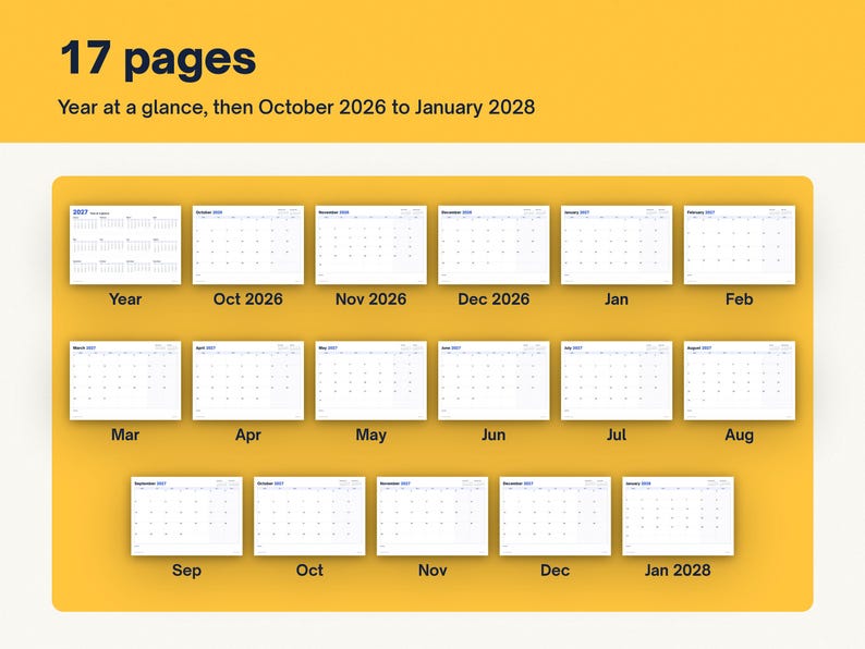 2027 Monthly Calendar Printable, image 3