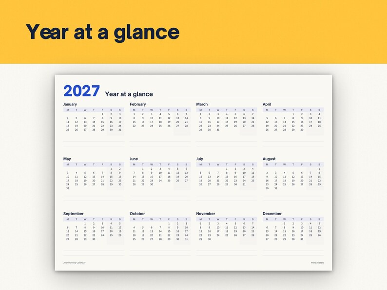 2027 Monthly Calendar Printable, image 10