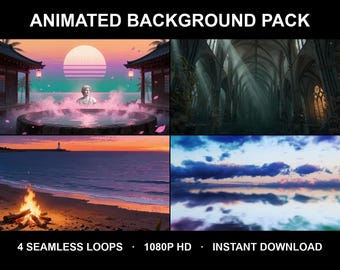 Vibrant Ocean Sunset Animated Background for Streamers · 1080p MP4