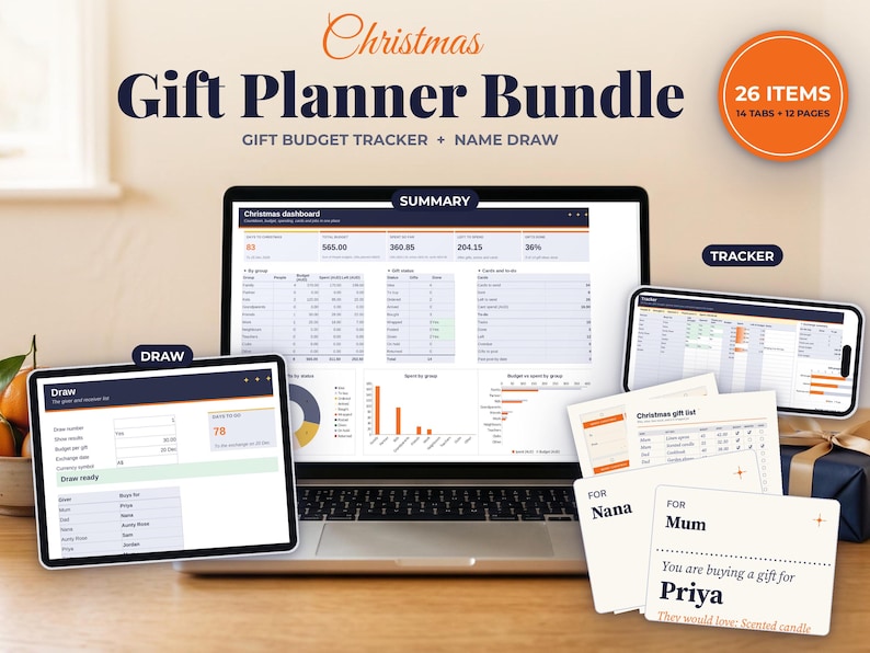 Christmas Gift Planner Spreadsheet Bundle