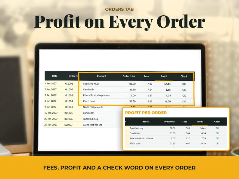 Profit Tracker Spreadsheet for Orders, image 4