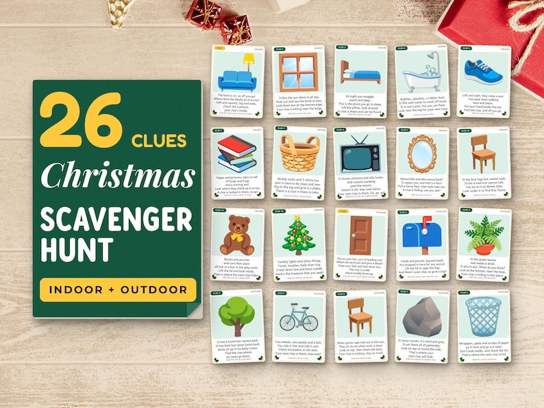 Christmas Scavenger Hunt for Kids Printable