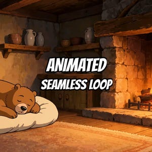 Sleeping Bear Fireplace Live Wallpaper for Spotify Canvas · 1080p MP4 image 1