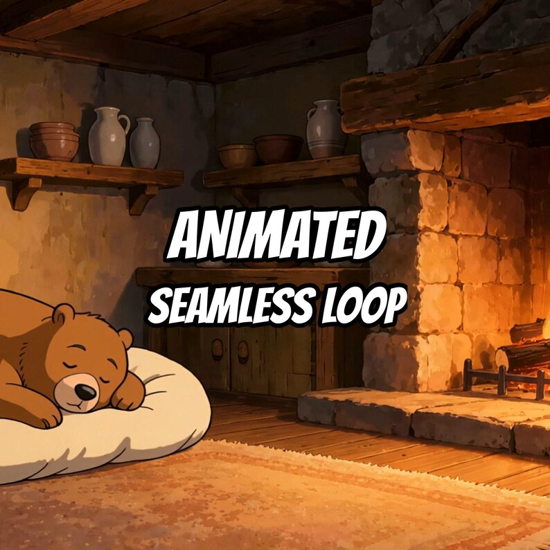 Sleeping Bear Fireplace Live Wallpaper for Spotify Canvas · 1080p MP4 image 1