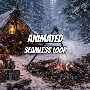 Cozy Pixel Campfire Forest Night Animated Background for VTubers · 1080p MP4 image 1