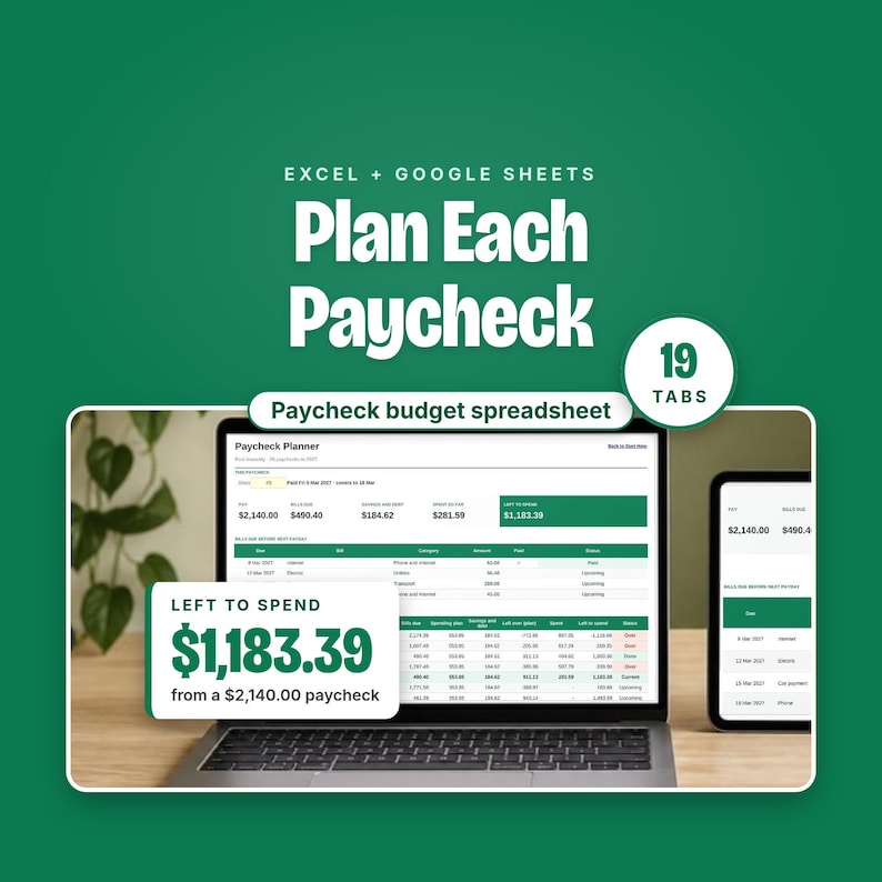 Paycheck Budget Spreadsheet