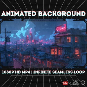 Neon Apartment Rainy Cityview Loop | 1080p Seamless Animated Background for Twitch, OBS, YouTube & Zoom VTuber