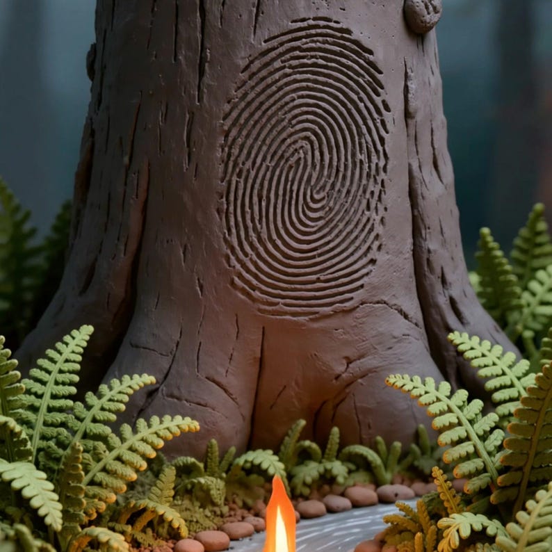 Claymation Fingerprint Tree Campfire Animated Background for VTubers · 1080p MP4 image 2