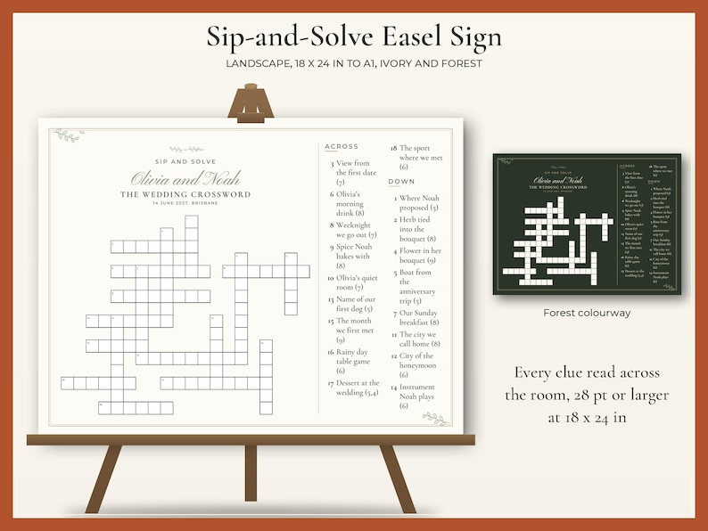 Wedding Crossword Sign, image 3