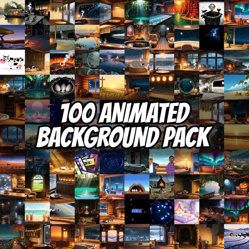 100 Animated Background Pack Seamless Loops for Streamers · 1080p MP4 imagen 1