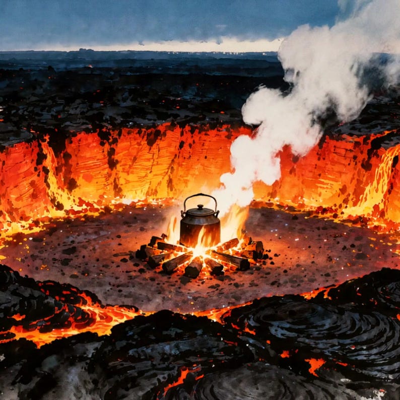 Lava Pit Campfire Animated Background for VTuber Stream · 1080p MP4 image 2