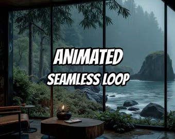 Fondo de pantalla animado con vista a una cabaña sobre el río brumoso para Wallpaper Engine · MP4 1080p