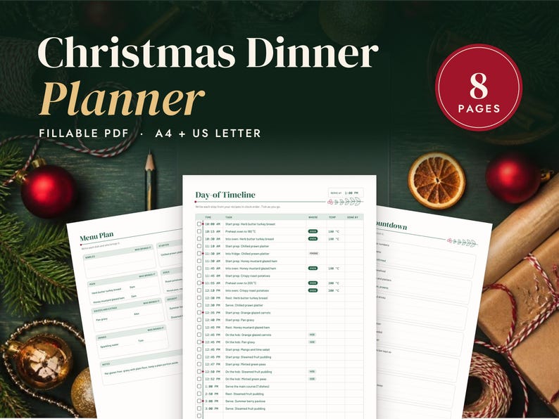 Christmas Dinner Planner Printable