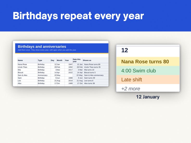 2027 Family Calendar Spreadsheet, image 6