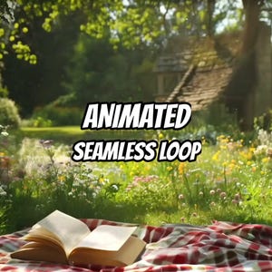 Sunlit Cottage Garden Reading Nook Animated Background for Lofi · 1080p MP4