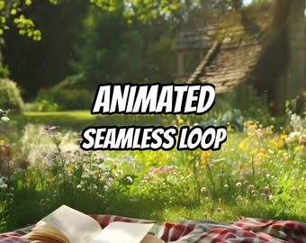 Sunlit Cottage Garden Reading Nook Animated Background for Lofi · 1080p MP4