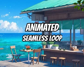 Coastal Cliff Office Ocean View Animated Background for Virtual Meetings · 1080p MP4