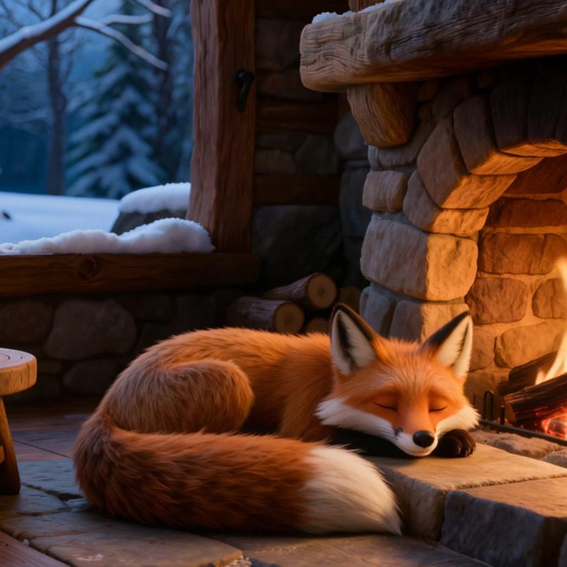 Warm Fireplace Snowy Window Animated Wallpaper for Study Sessions · 1080p MP4 image 2