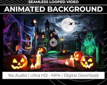 Spooky Moonlit Castle Animated Background for VTuber · 4K + 1080p MP4