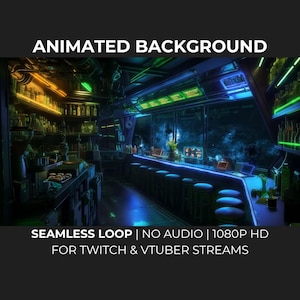 Cyberpunk Bar Loop | 1080p Sci-Fi Twitch-bakgrund | Space Pub OBS-animation