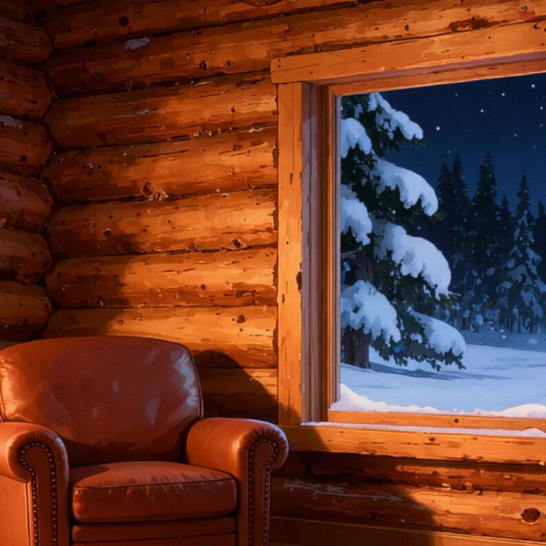 Cozy Winter Fox Fireplace Animated Backdrop for Work From Home · 4K + 1080p MP4 image 2