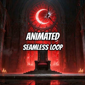 Animierter Hintergrund „Gothic Thronsaal mit rotem Schein“ für Streaming · 1080p MP4 Bild 7