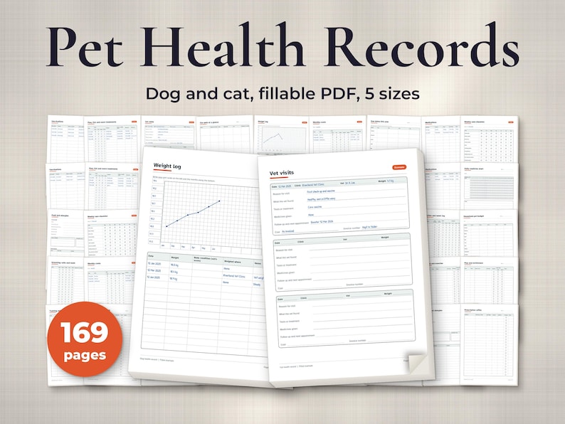 Pet Health Records Printable PDF Bundle