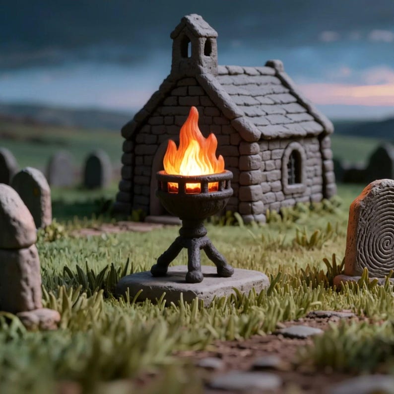 Eerie Night Graveyard Chapel Animated Background for VTubers · 1080p MP4 image 2