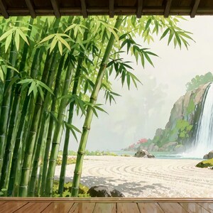 Zen Garden Waterfall Animated Background for Focus and Study · 1080p MP4 image 2