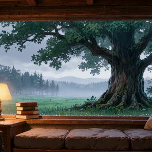 Cozy Rainy Window View Animated Wallpaper for YouTube Videos · 1080p MP4 image 2
