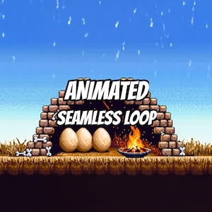 Cozy Pixel Cave Campfire Animated Background for Streaming · 1080p MP4 image 1